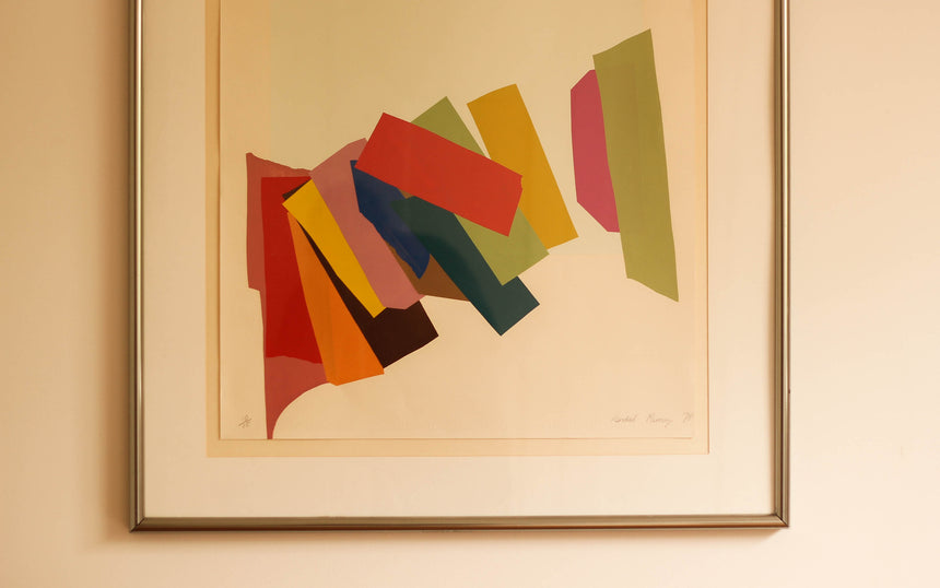 vintage screenprint artwork 1978 retro abstract colourful limited edition chrome frame melbourne sydney australia