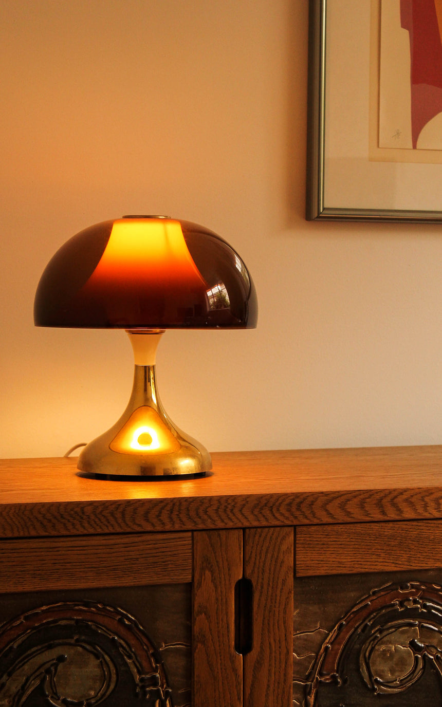 mushroom lamp red 1970s chrome perspex vintage retro melbourne piazza sydney australia