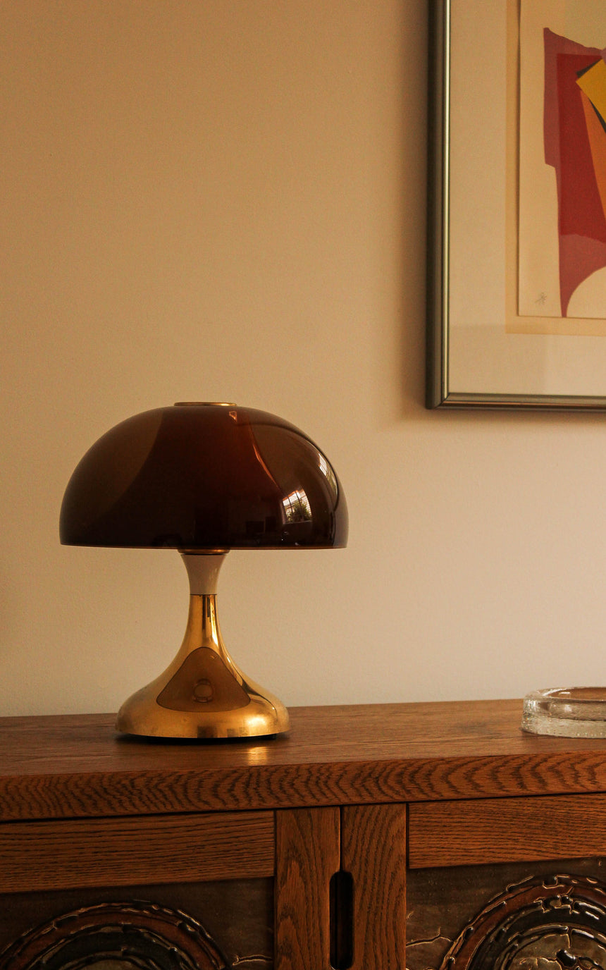 mushroom lamp red 1970s chrome perspex vintage retro melbourne piazza sydney australia