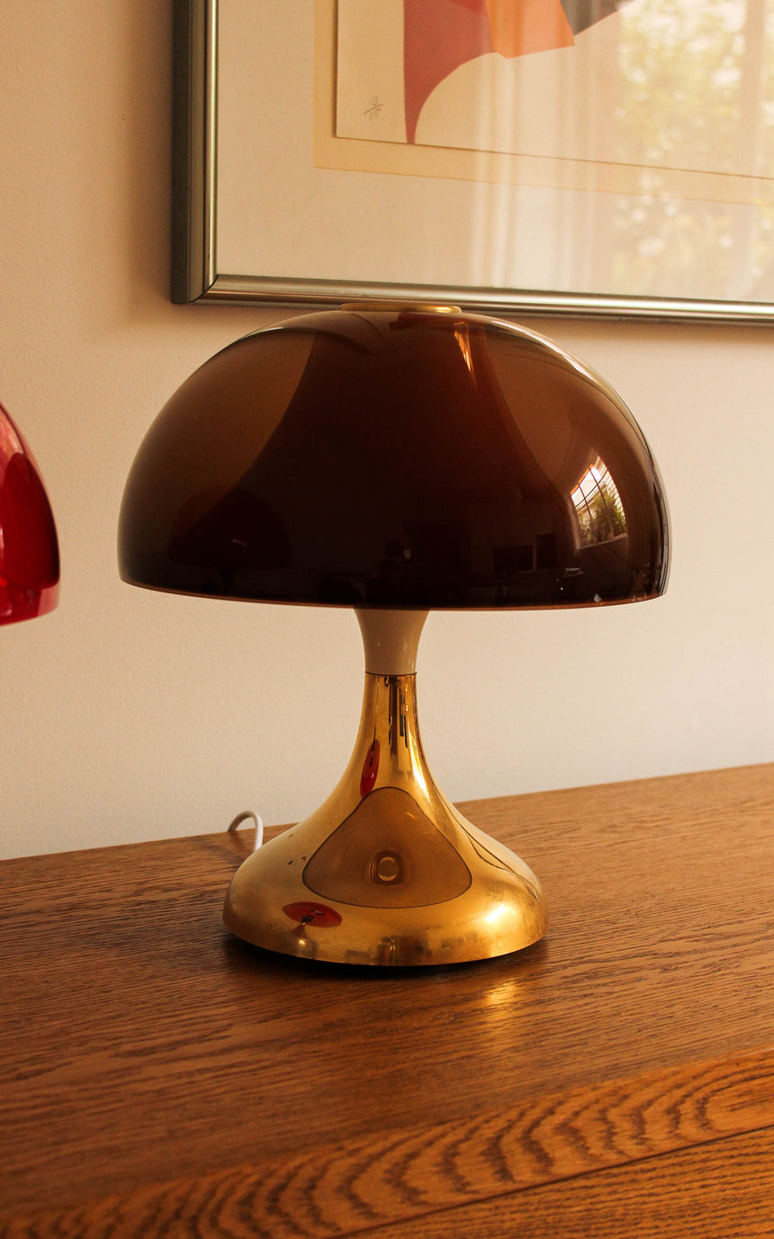 mushroom lamp red 1970s chrome perspex vintage retro melbourne piazza sydney australia