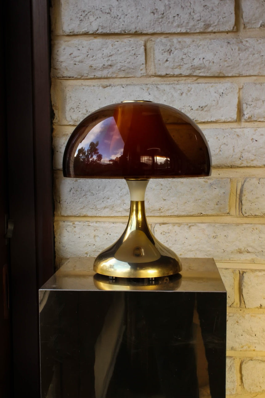 mushroom lamp red 1970s chrome perspex vintage retro melbourne piazza sydney australia