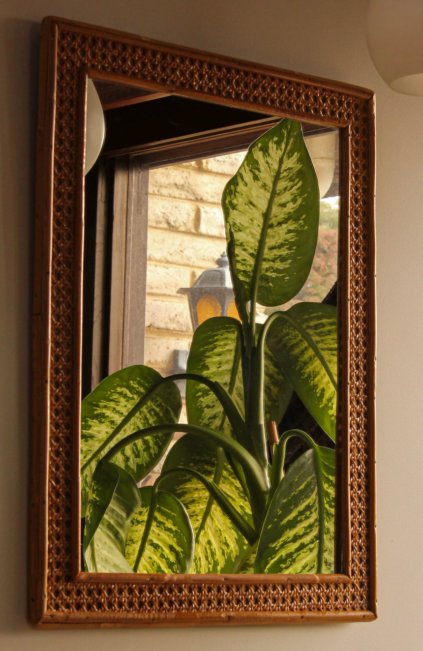 1980s Italian Bamboo Wall Mirror