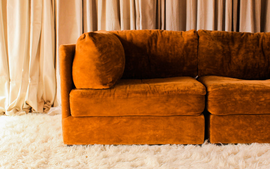 vintage sofa couch seating velvet modular simmons playpen rug flokati travertine furniture objects lighting instagram melbourne australia sydney