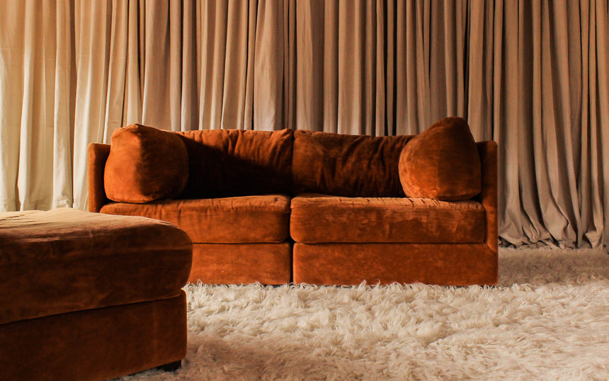 vintage sofa couch seating velvet modular simmons playpen rug flokati travertine furniture objects lighting instagram melbourne australia sydney