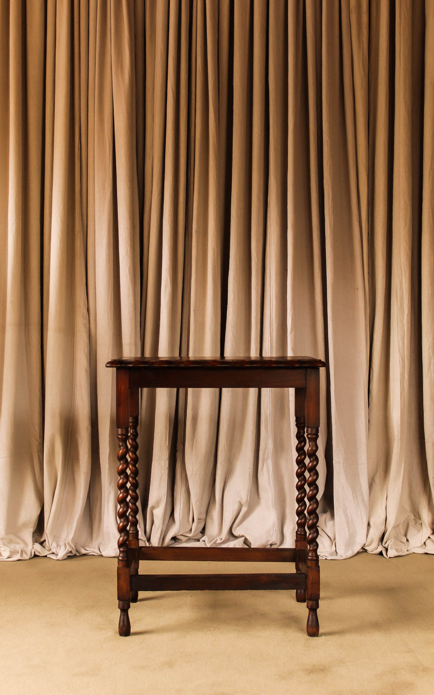 antique hand turned barley twist oak occassional table 1910 vintage retro piazza melbourne sydney australia