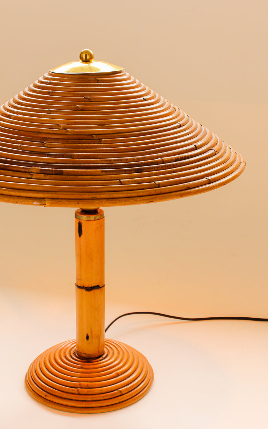vintage italian bamboo brass table lamp piazza italy melbourne australia