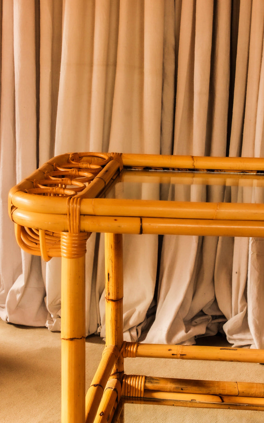 vintage bamboo and glass bar drinks trolley melbourne sydney australia piazza retro french france