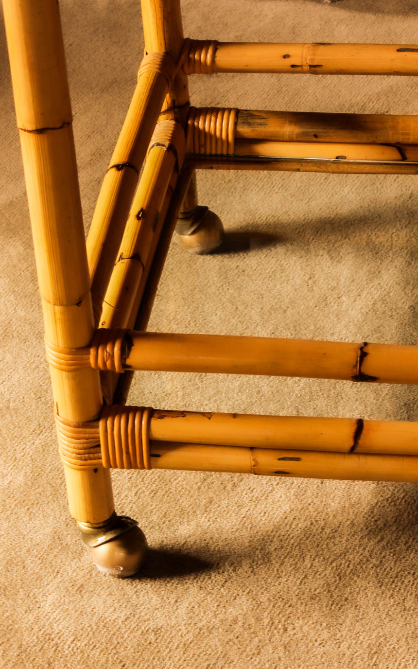 vintage bamboo and glass bar drinks trolley melbourne sydney australia piazza retro french france