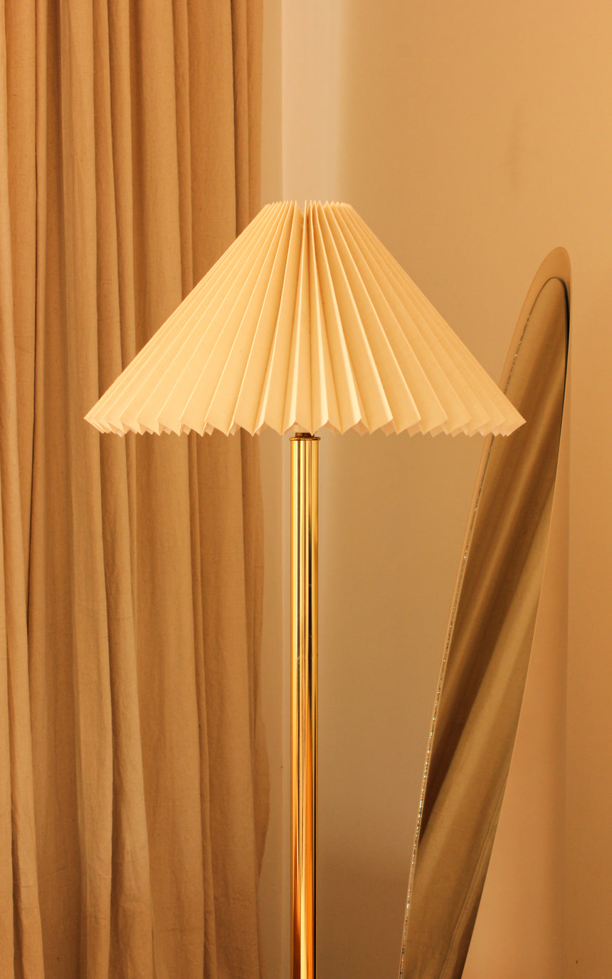Brass floor lamp danish pleated shade melbourne piazza piazza vintage instagram