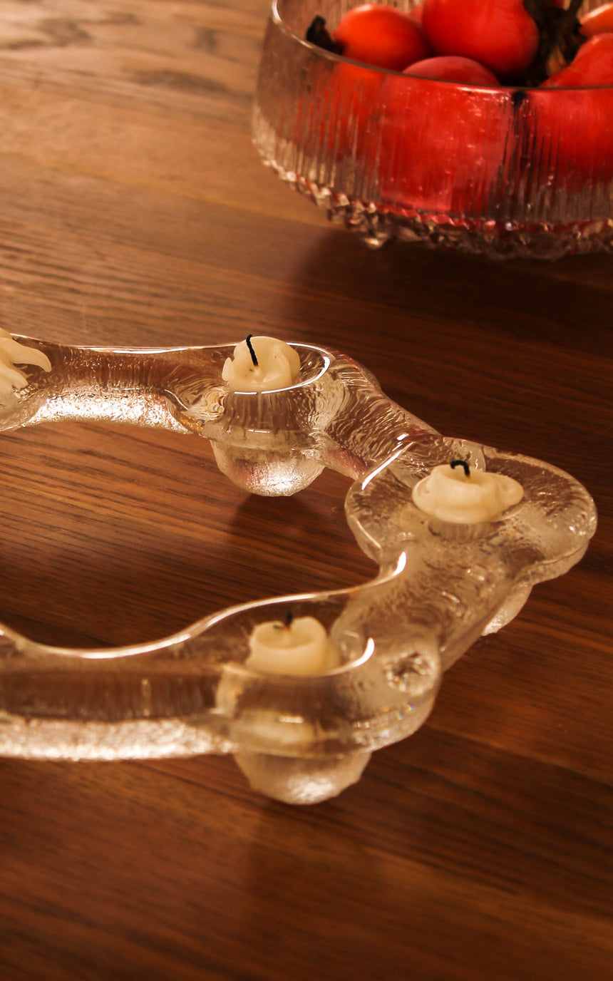 Swedish Pukeberg Glass Candelabra by Uno Westerberg c.1970s piazza retro vintage melbourne sydney australia sweden