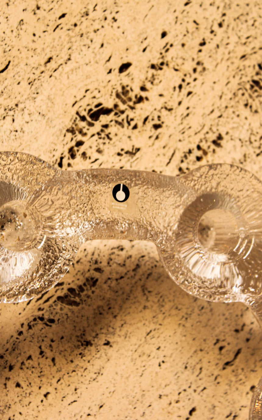 Swedish Pukeberg Glass Candelabra by Uno Westerberg c.1970s piazza retro vintage melbourne sydney australia sweden