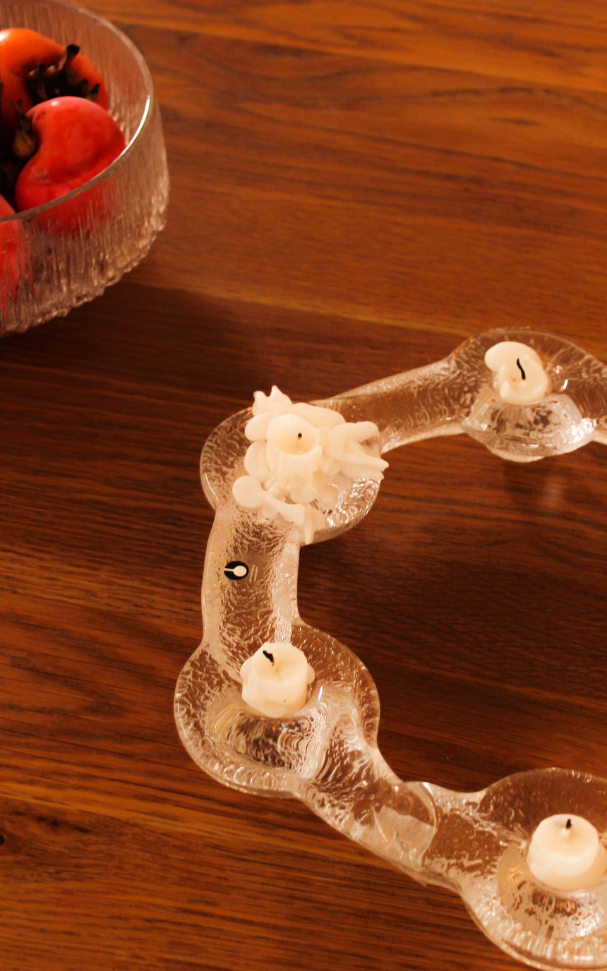 Swedish Pukeberg Glass Candelabra by Uno Westerberg c.1970s piazza retro vintage melbourne sydney australia sweden