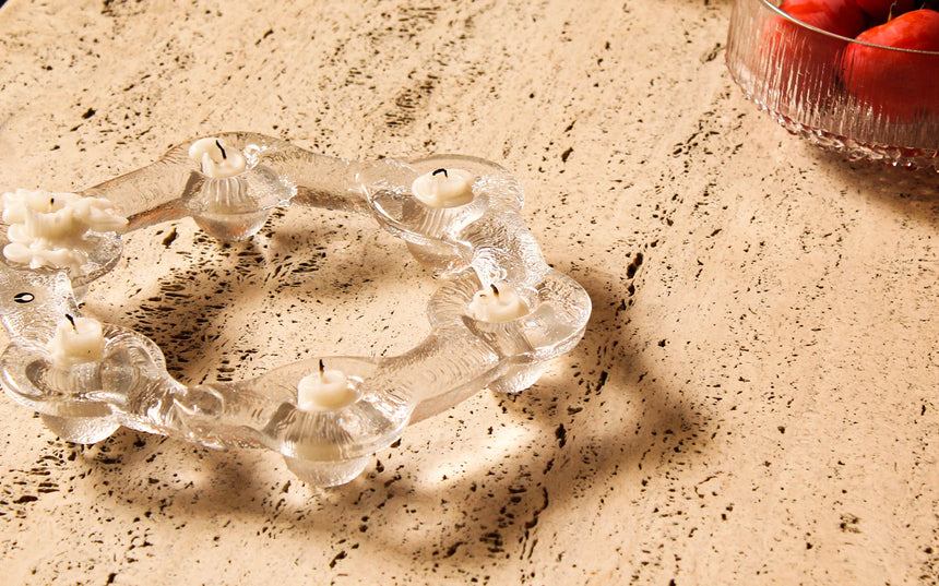 Swedish Pukeberg Glass Candelabra by Uno Westerberg c.1970s piazza retro vintage melbourne sydney australia sweden