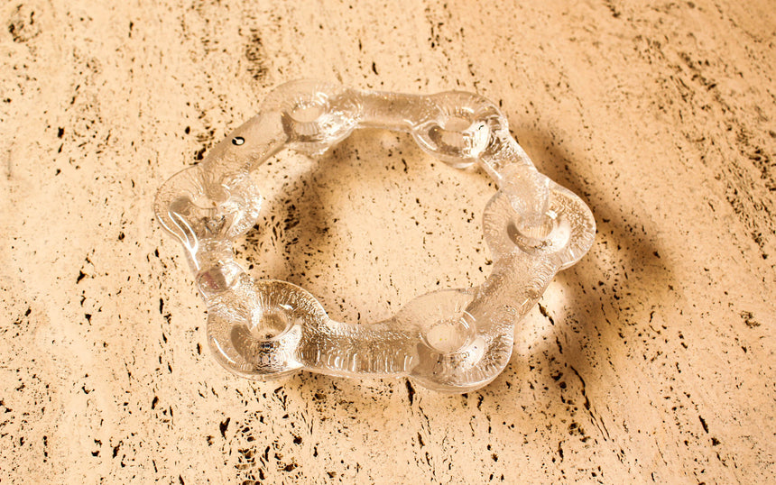 Swedish Pukeberg Glass Candelabra by Uno Westerberg c.1970s piazza retro vintage melbourne sydney australia sweden