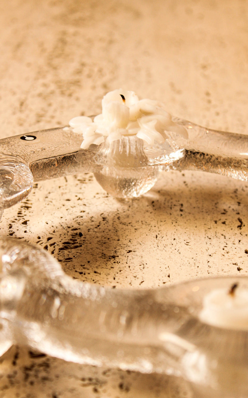 Swedish Pukeberg Glass Candelabra by Uno Westerberg c.1970s piazza retro vintage melbourne sydney australia sweden