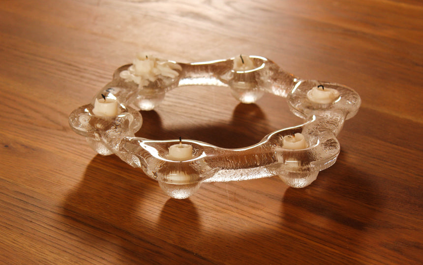 Swedish Pukeberg Glass Candelabra by Uno Westerberg c.1970s piazza retro vintage melbourne sydney australia sweden