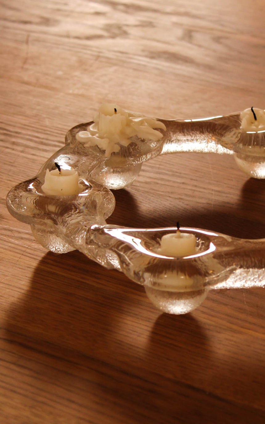 Swedish Pukeberg Glass Candelabra by Uno Westerberg c.1970s piazza retro vintage melbourne sydney australia sweden