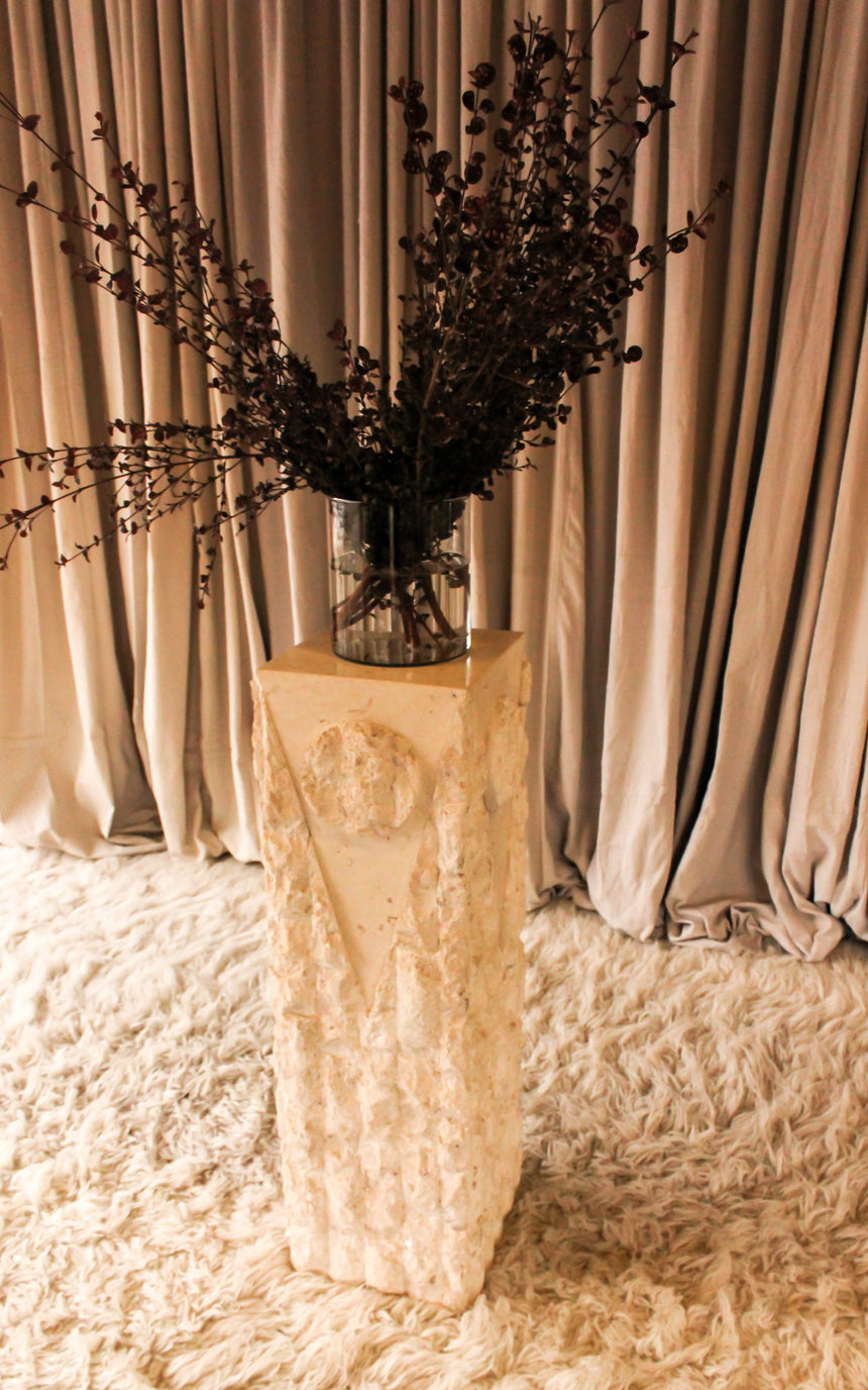 fossil stone plinth travertine pedestal display objects instagram vintage piazza melbourne australia sydney