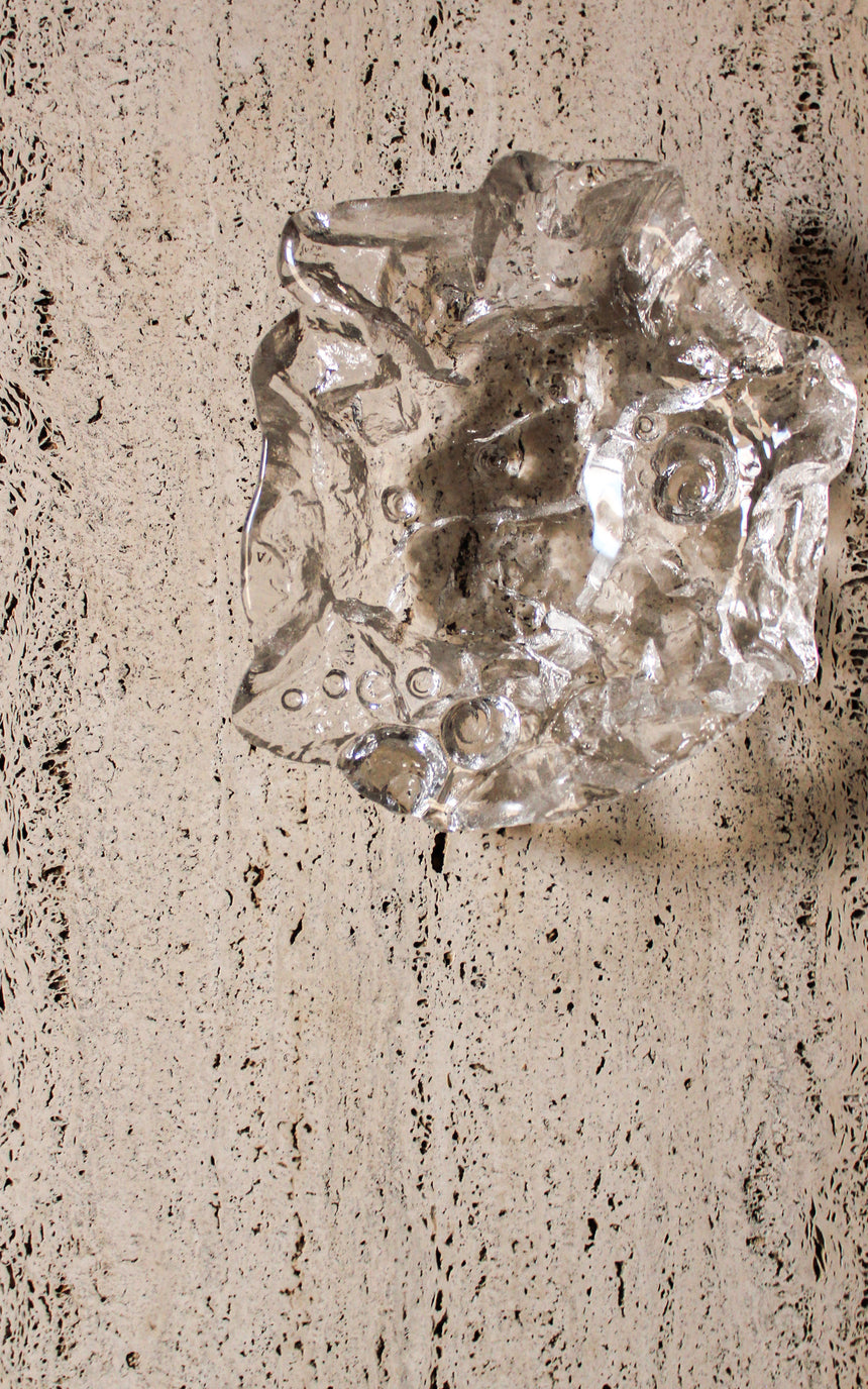 vintage textured icicle glass glasdesign georgshutte german italian stand dish glass piazza melbourne australia sydney