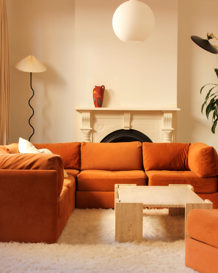 vintage sofa couch seating velvet modular simmons playpen rug flokati travertine furniture objects lighting instagram melbourne australia sydney