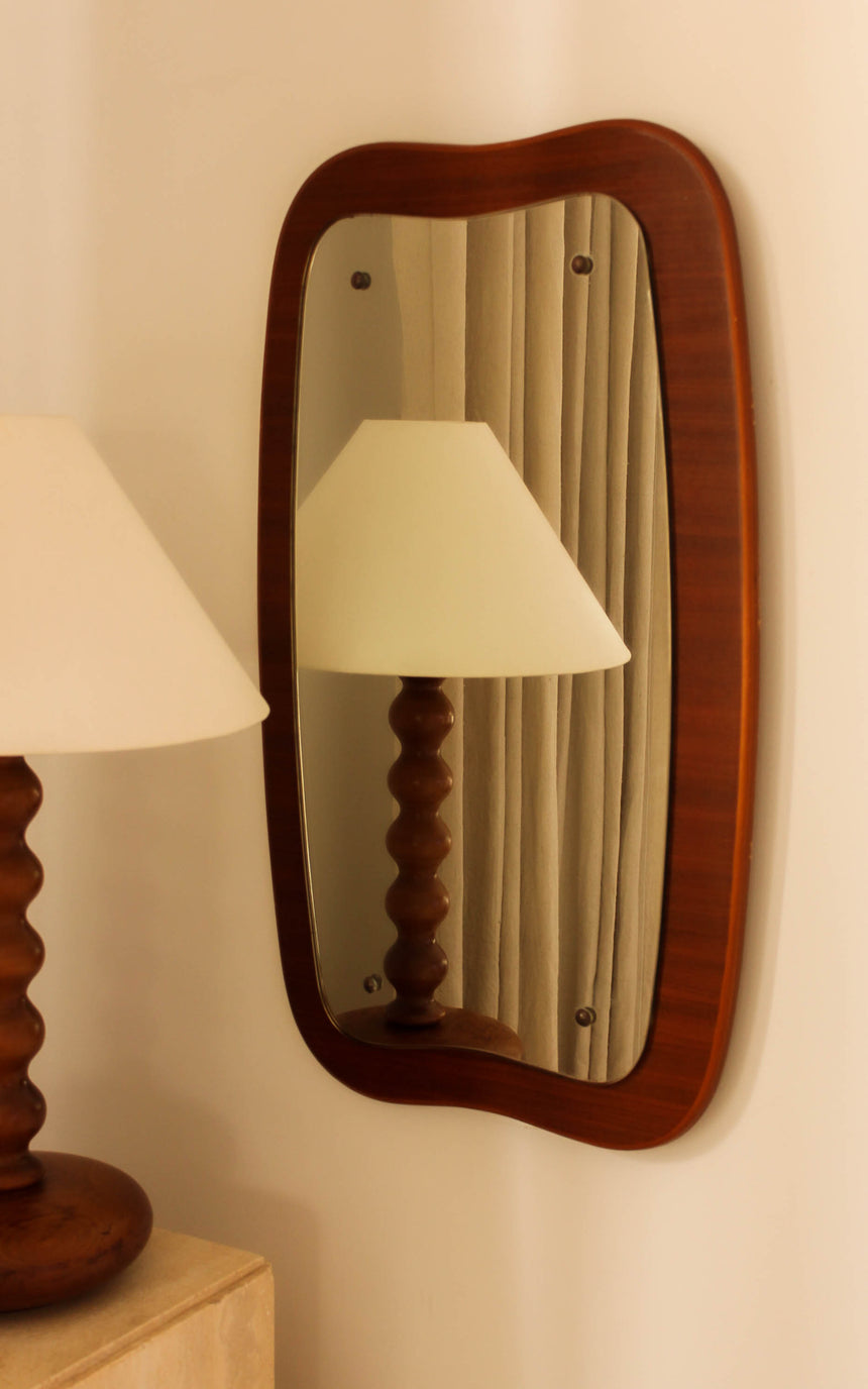 Scandinavian Scandinavia vintage retro mirror teak frame bronze fixings glass retro piazza melbourne sydney australia instagram