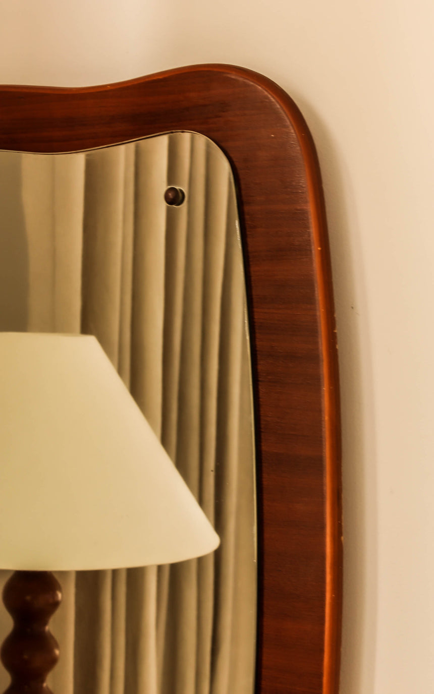 Scandinavian Scandinavia vintage retro mirror teak frame bronze fixings glass retro piazza melbourne sydney australia instagram