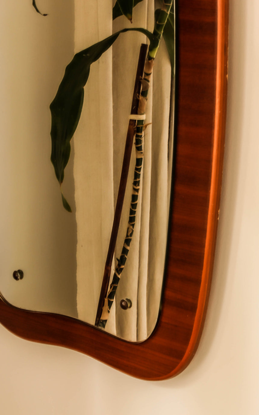 Scandinavian Scandinavia vintage retro mirror teak frame bronze fixings glass retro piazza melbourne sydney australia instagram