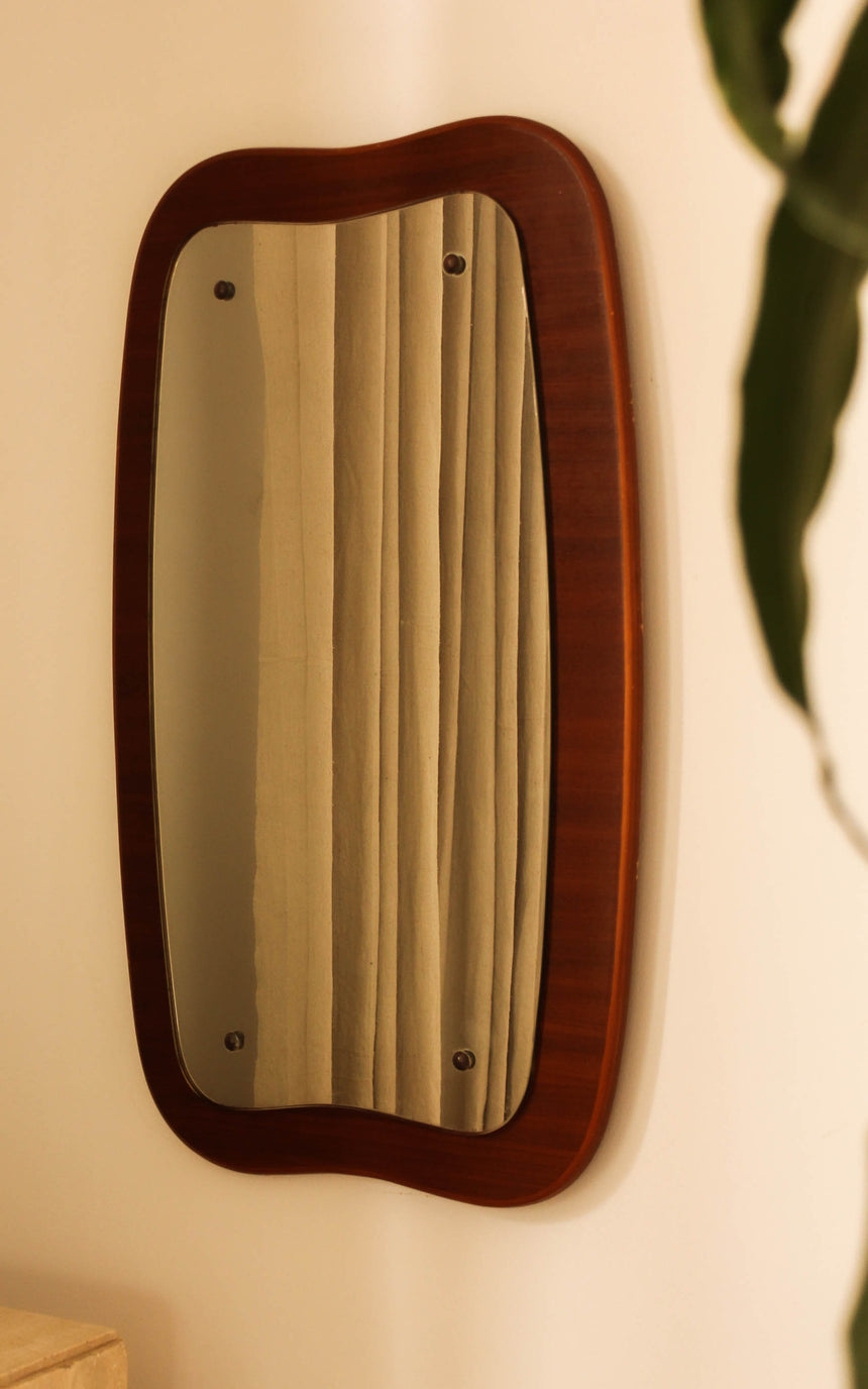 Scandinavian Scandinavia vintage retro mirror teak frame bronze fixings glass retro piazza melbourne sydney australia instagram