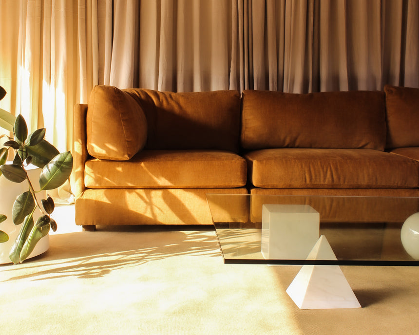 vintage sofa couch seating velvet modular simmons playpen rug flokati travertine furniture objects lighting instagram melbourne australia sydney