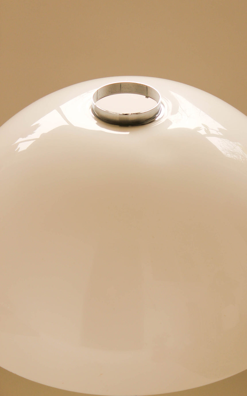 white mushroom table lamp chrome guzzini melbourne vintage retro italian italy sydney australia piazza