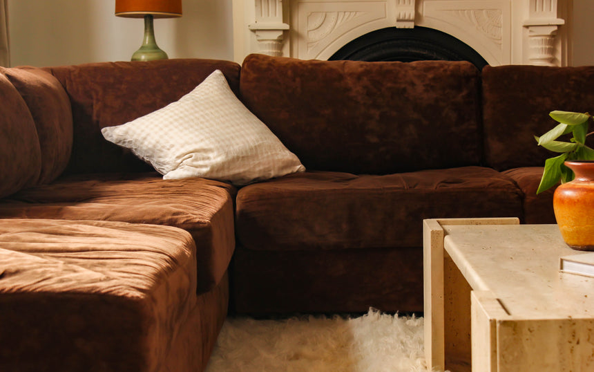 vintage sofa couch seating velvet modular simmons playpen rug flokati travertine furniture objects lighting instagram melbourne australia sydney