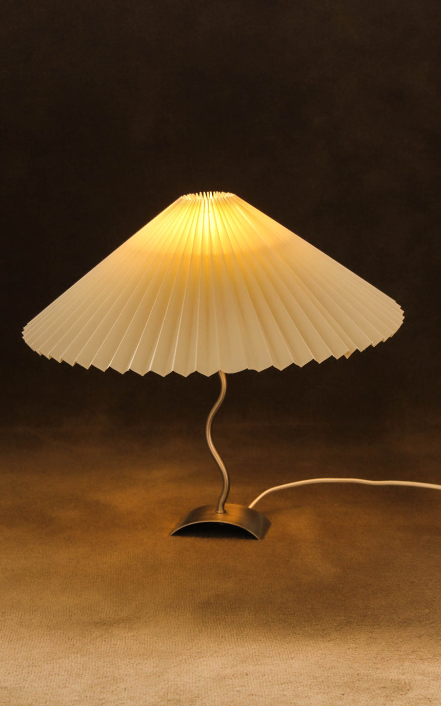 pleated shade table lamp squiggle wiggle lamp chrome vintage instagram piazza piazza australia denmark