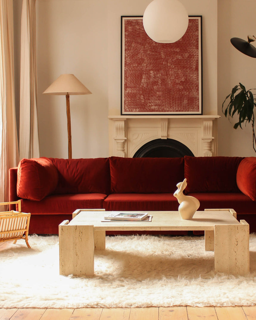 vintage sofa couch seating velvet modular simmons playpen rug flokati travertine furniture objects lighting instagram melbourne australia sydney