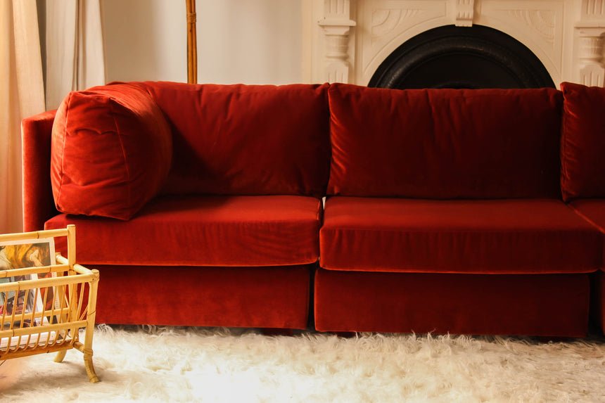 vintage sofa couch seating velvet modular simmons playpen rug flokati travertine furniture objects lighting instagram melbourne australia sydney