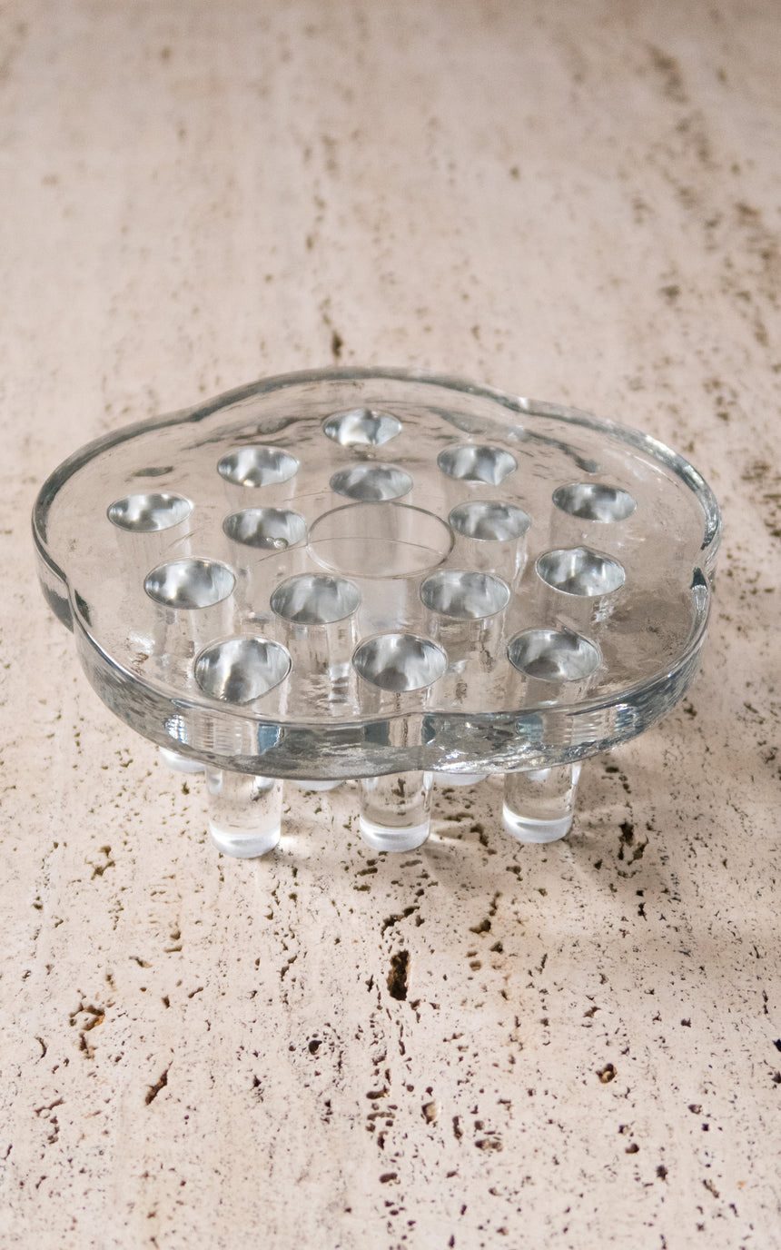 vintage glasdesign georgshutte german pot warmer stand glass