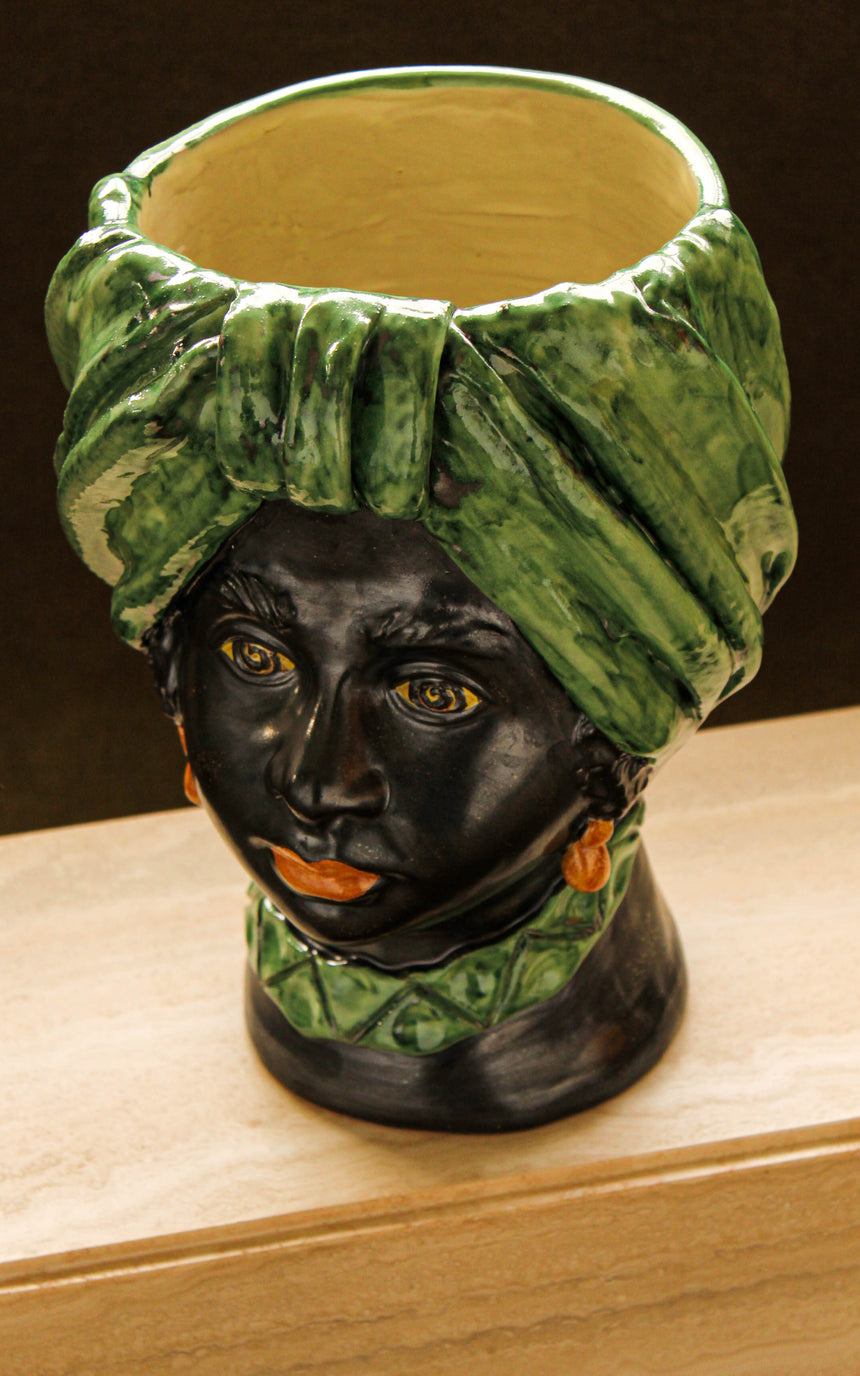 sicilian giacomo alessi turban head vase italian italy melbourne piazza sydney planter handmade decorative decor interior design australia vintage retro