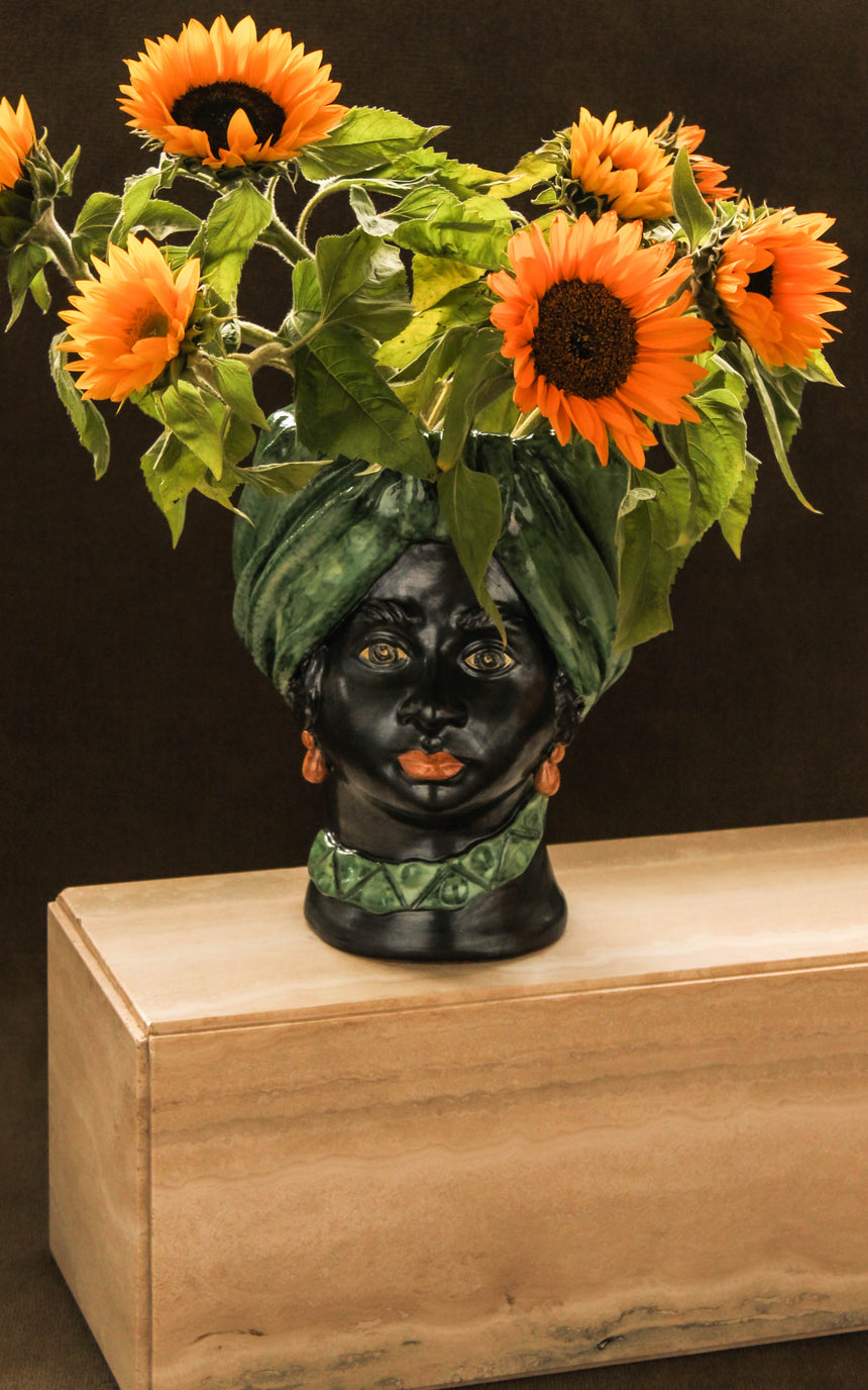 sicilian giacomo alessi turban head vase italian italy melbourne piazza sydney planter handmade decorative decor interior design australia vintage retro