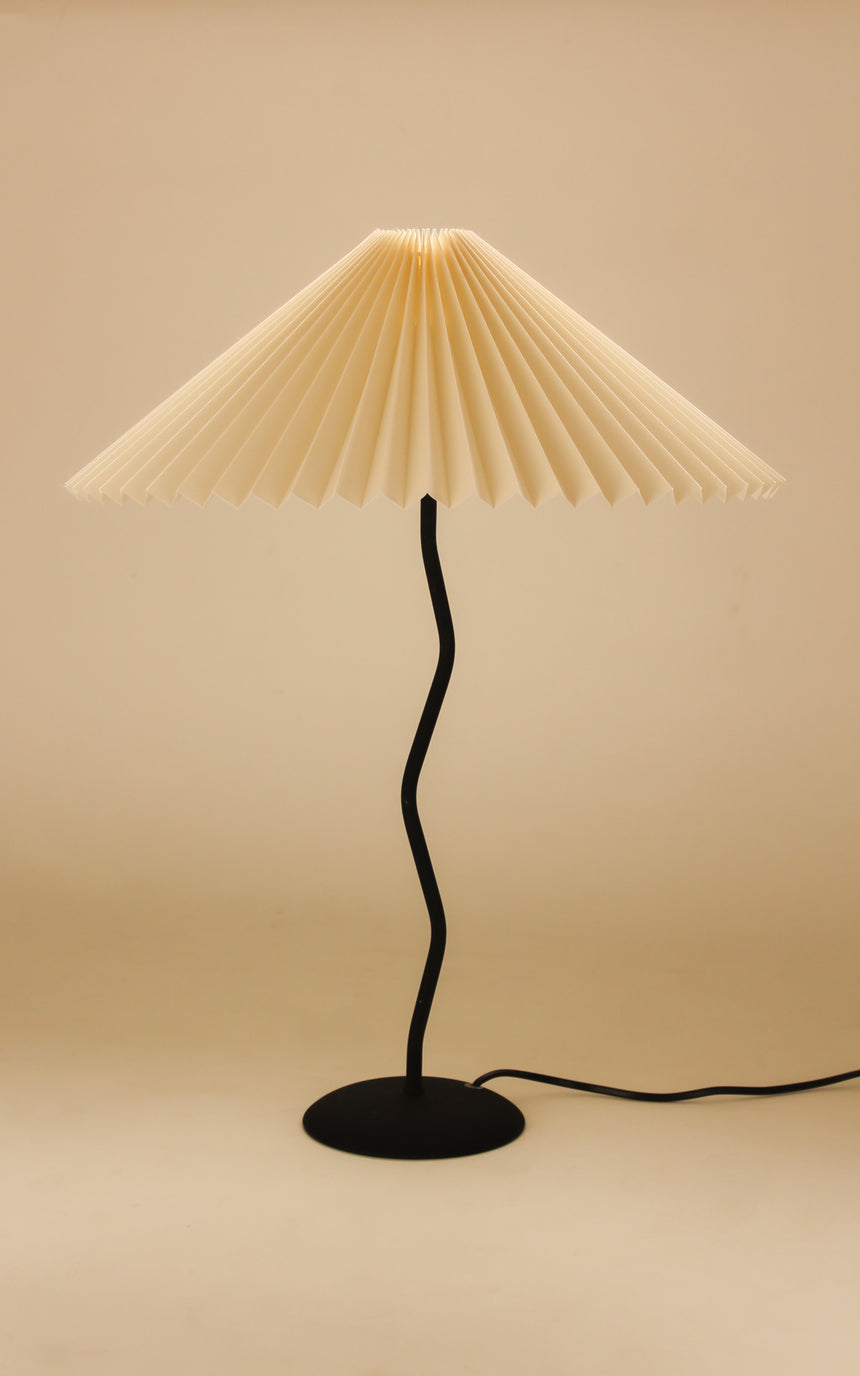 pleated shade table lamp squiggle wiggle lamp chrome vintage instagram piazza piazza australia denmark
