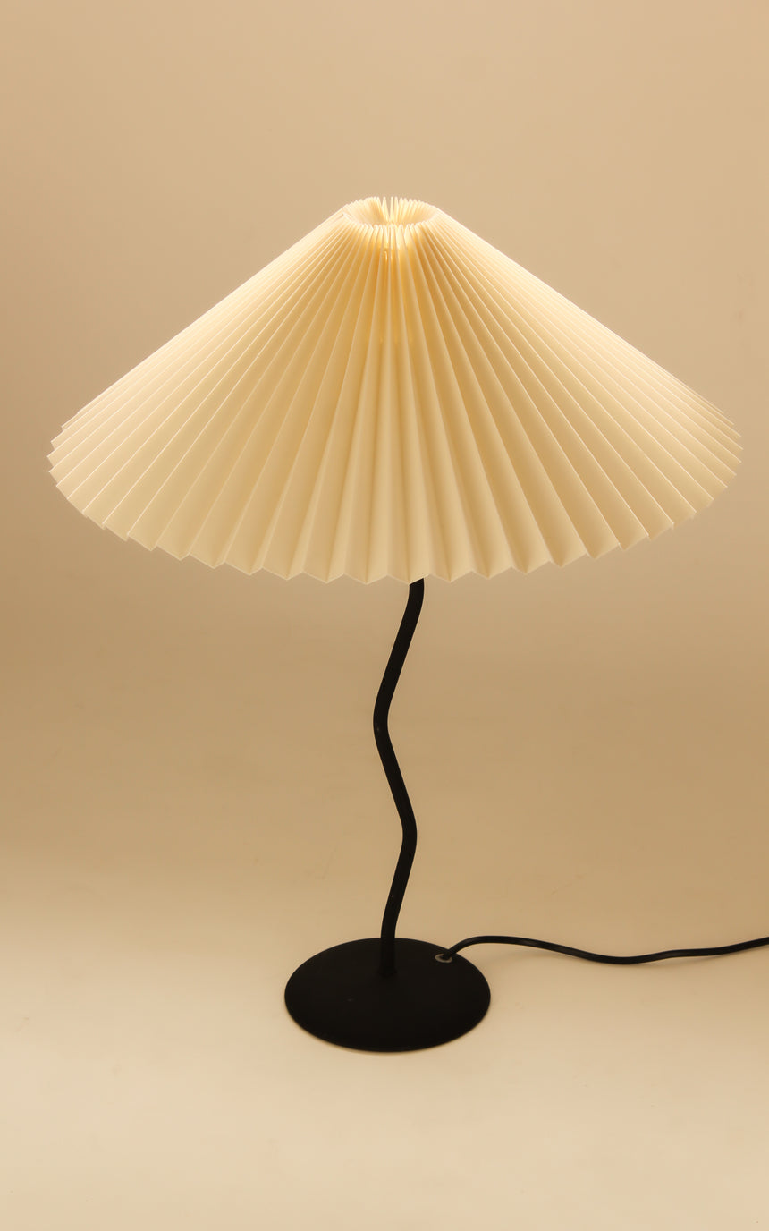 pleated shade table lamp squiggle wiggle lamp chrome vintage instagram piazza piazza australia denmark