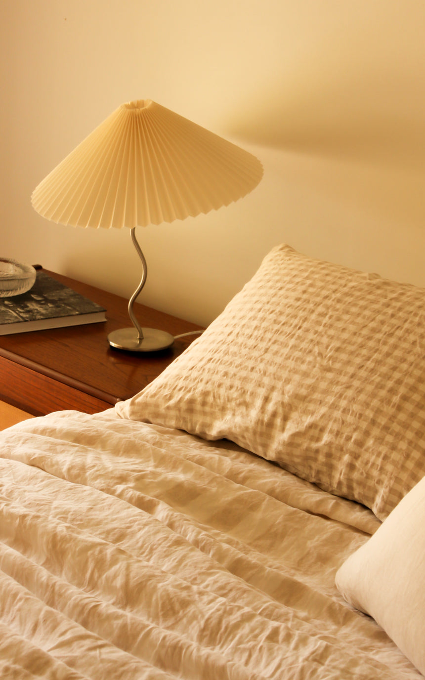 Squiggle Table Lamp with Pleated Shade c.1990s