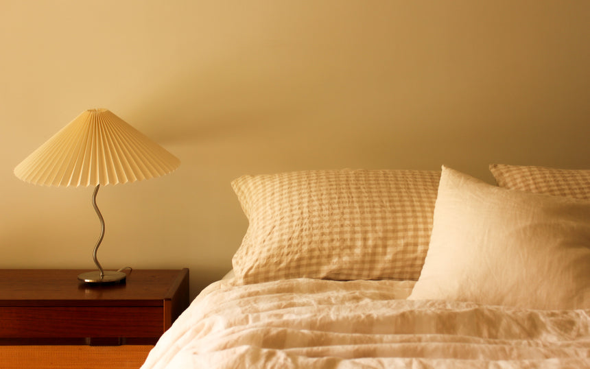 Squiggle Table Lamp with Pleated Shade c.1990s