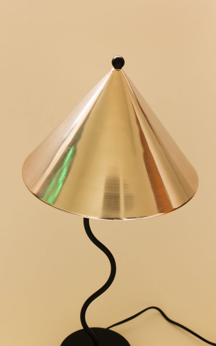 Squiggle wavy floor lamp metal shade vintage instagram piazza