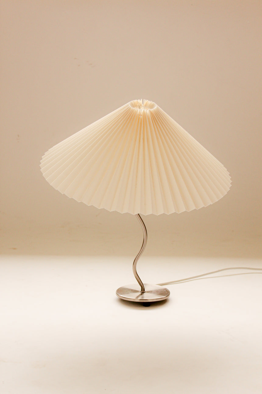 pleated shade table lamp squiggle wiggle lamp chrome vintage instagram piazza piazza australia denmark