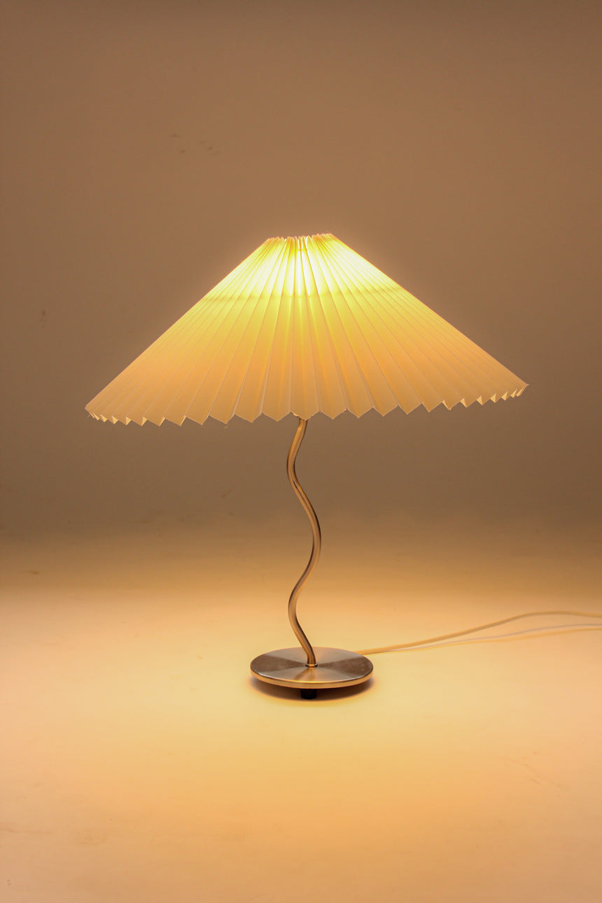 pleated shade table lamp squiggle wiggle lamp chrome vintage instagram piazza piazza australia denmark