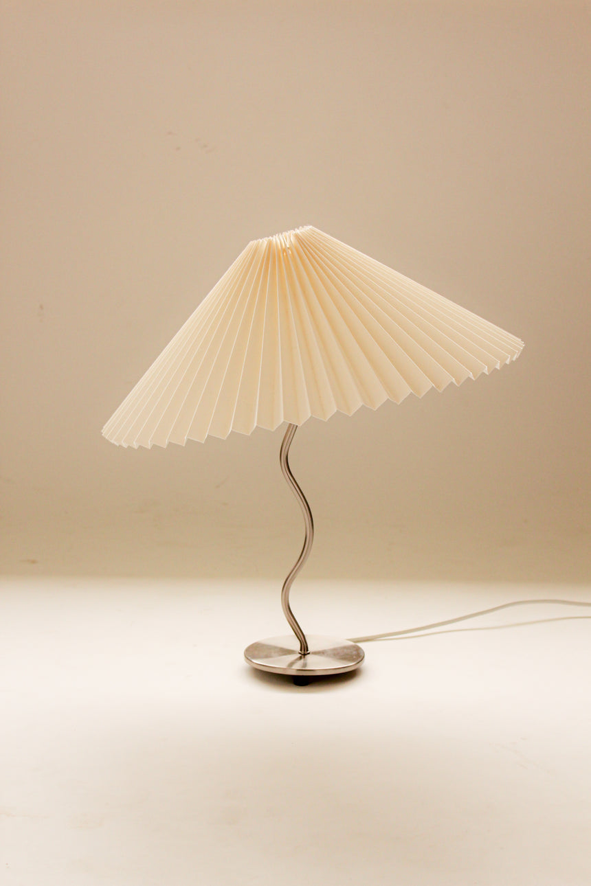 pleated shade table lamp squiggle wiggle lamp chrome vintage instagram piazza piazza australia denmark