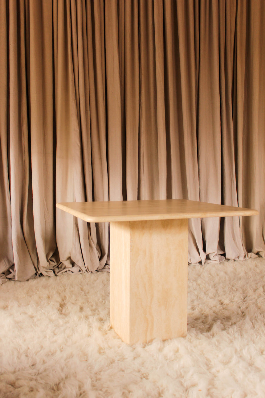 vintage honed unfilled travertine coffee table tables stone flokati velvet modular sofa couch instagram piazza