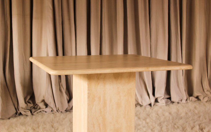 vintage honed unfilled travertine coffee table tables stone flokati velvet modular sofa couch instagram piazza