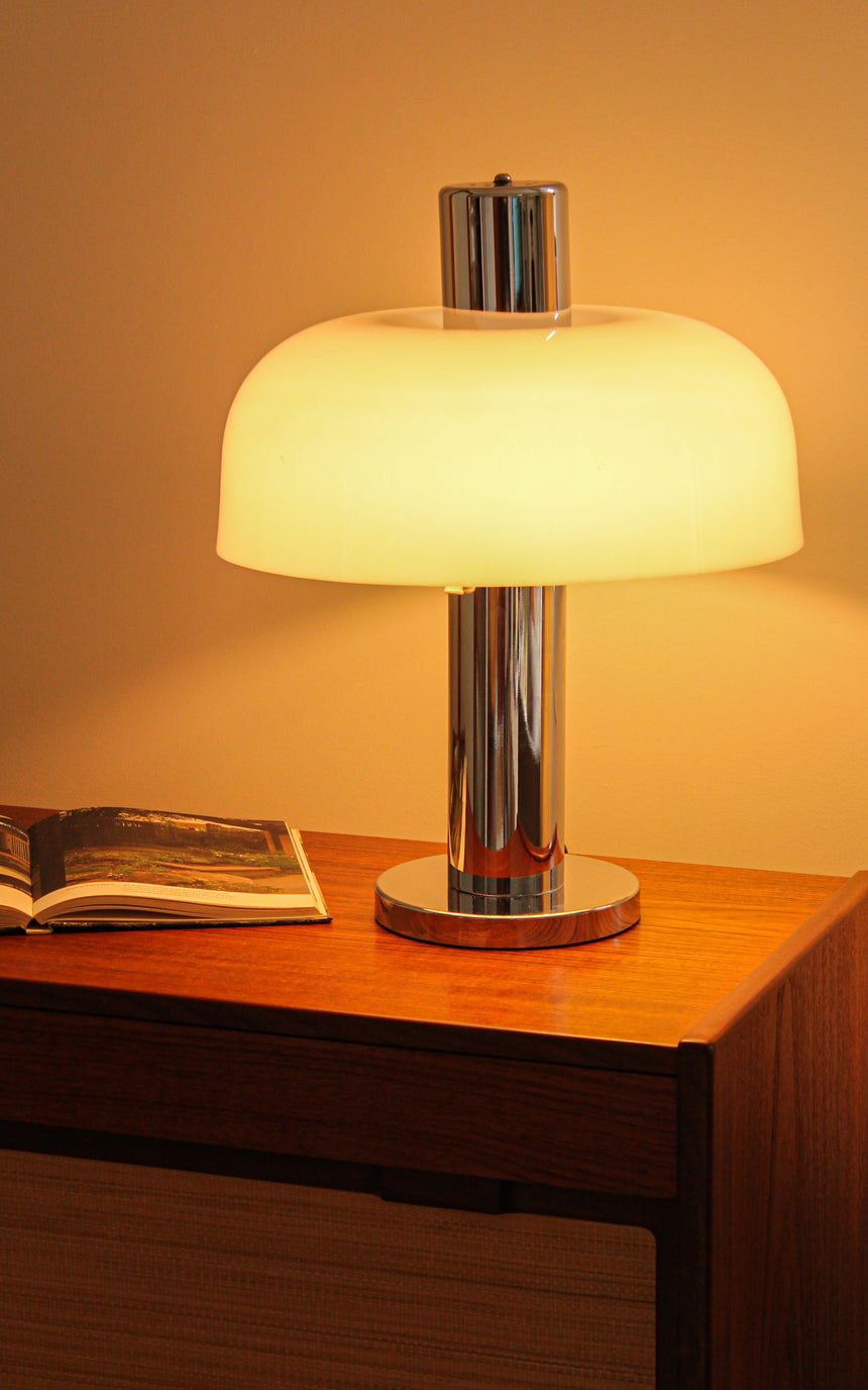 italian chrome mushroom lamp italy piazza piazza vintage melbourne australia acrylic guzzini