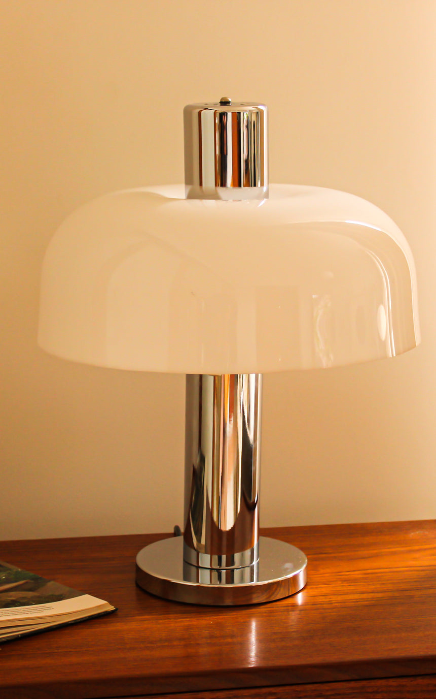 italian chrome mushroom lamp italy piazza piazza vintage melbourne australia acrylic guzzini