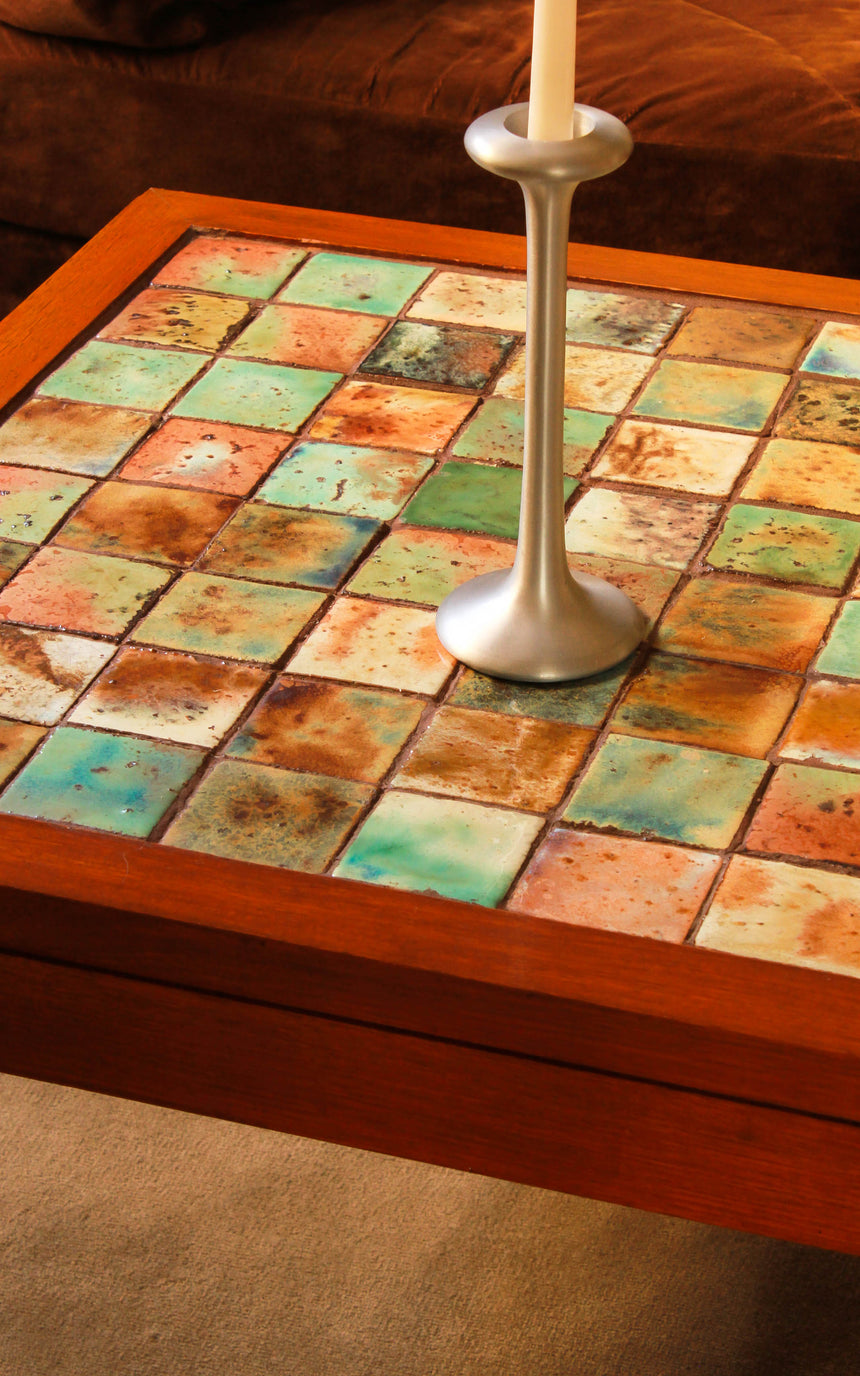 vintage danish teak coffee table tiled top melbourne denmark australia retro sydney